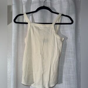WSLY Off-White Ribbed Tank Top